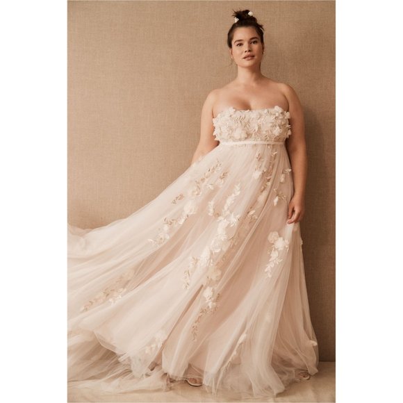 BHLDN Wtoo Tippi Wedding Gown Size 14 Blush - Picture 6 of 8